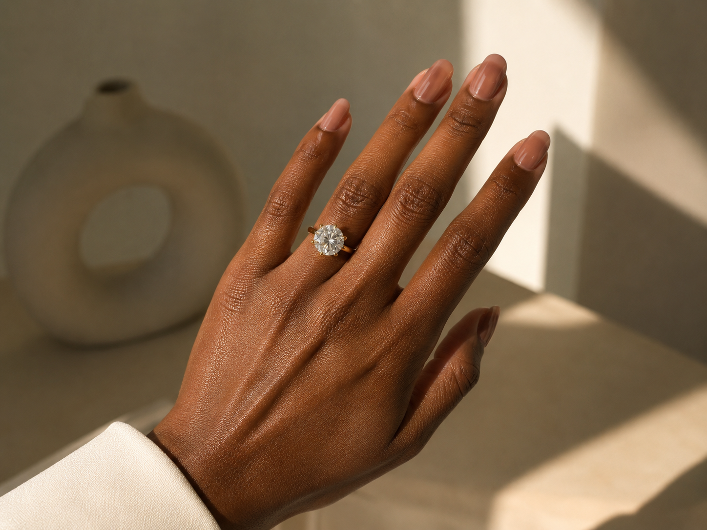 Aurora Crown Solitaire Ring – 18K Gold Plated