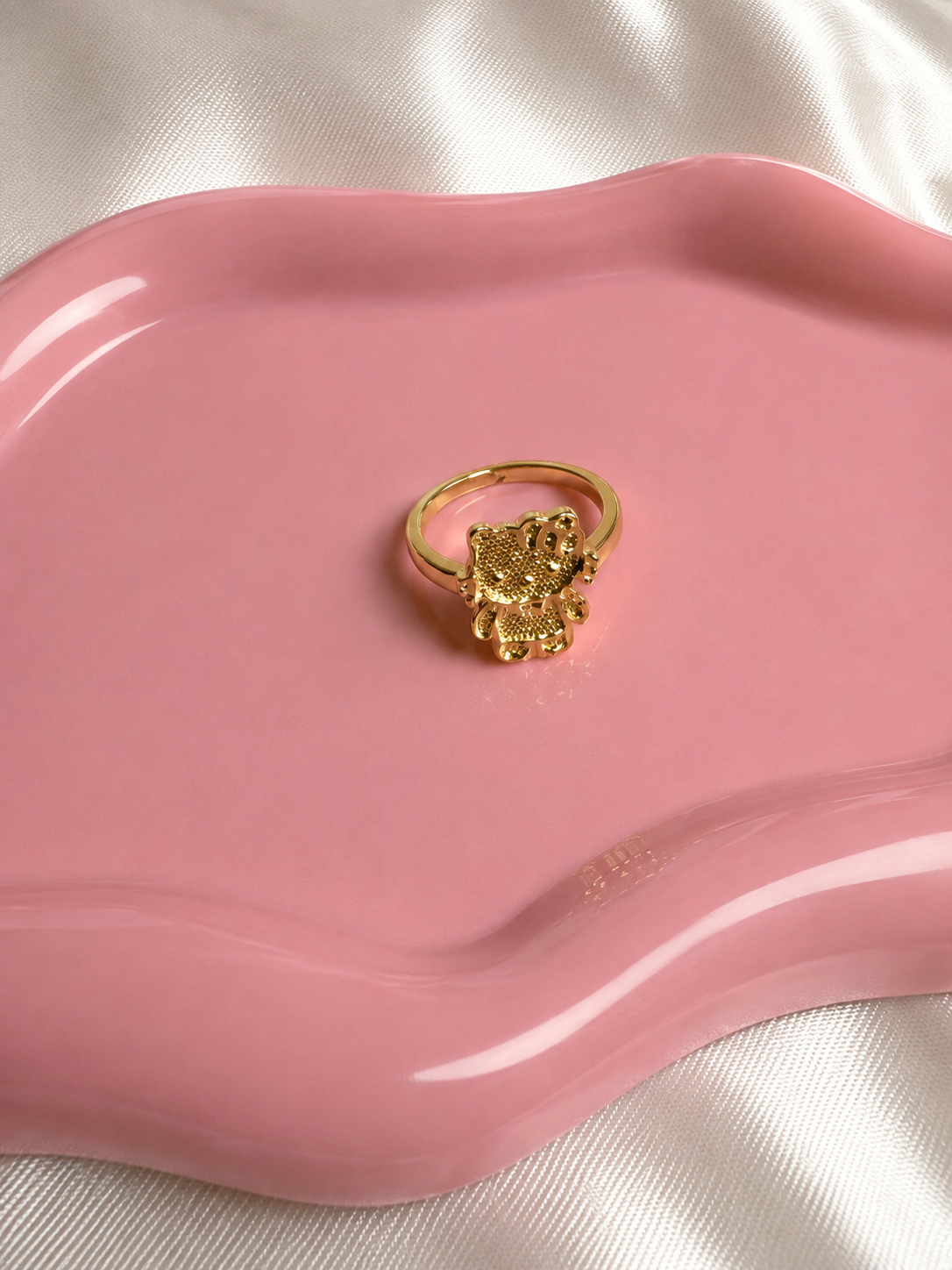 Golden Kitty Ring – 18K Gold Plated