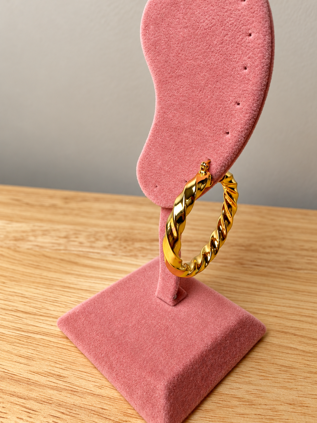 Character Stainless Steel Twist Hoop Earrings