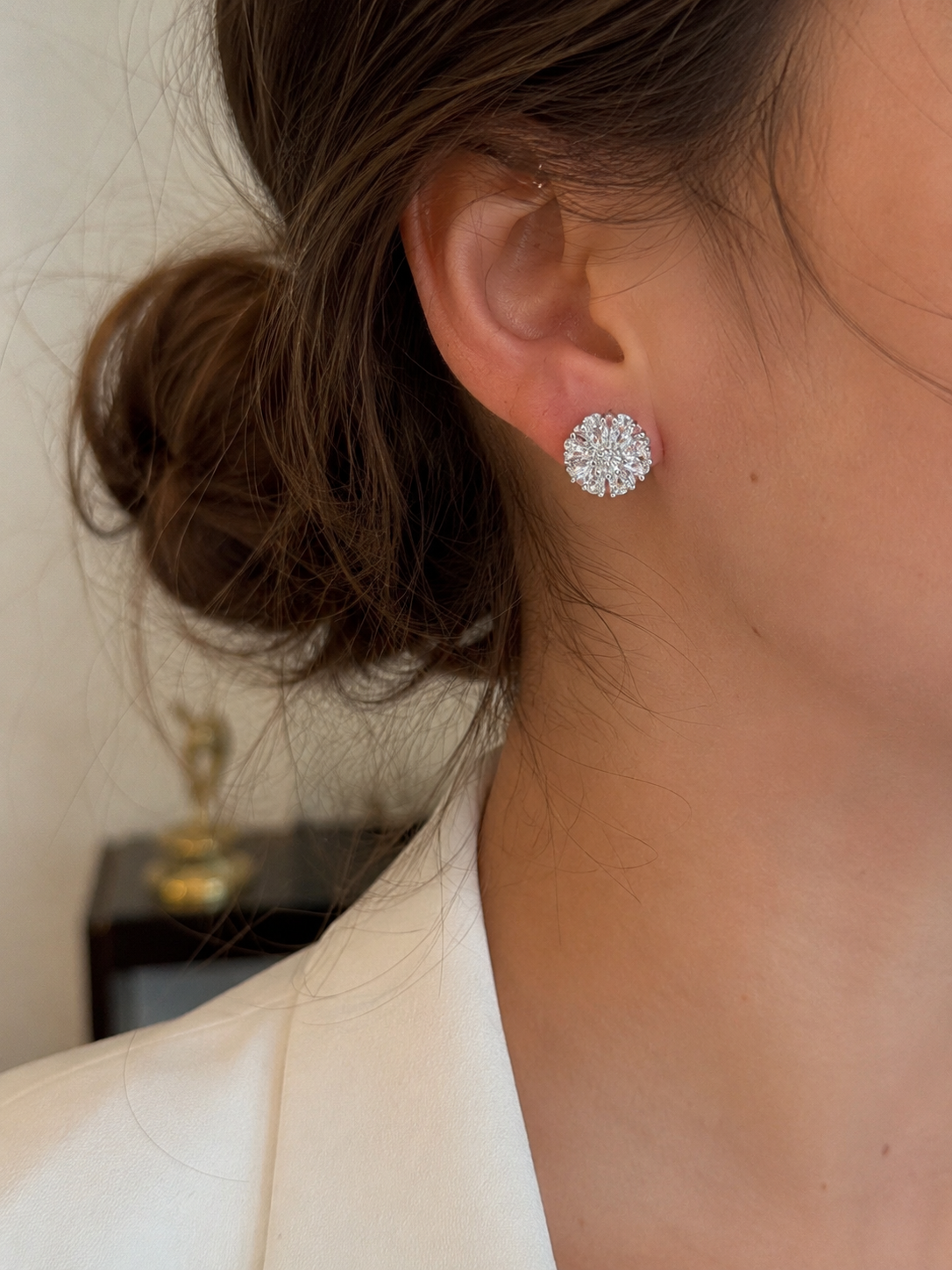 Celeste Bloom Silver-Plated Stud Earrings