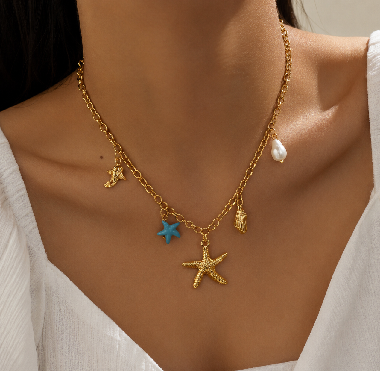 Starfish Treasure Necklace 18K
