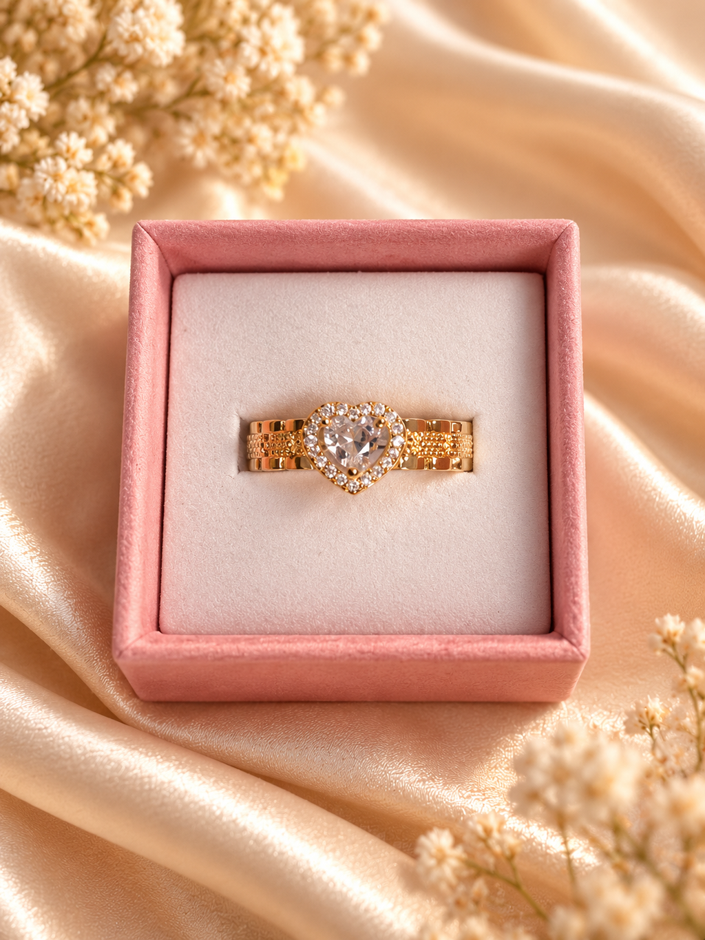 Valentine’s Day Heart Ring — 18K Gold Plated
