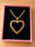 Golden Heart Rope Chain Necklace