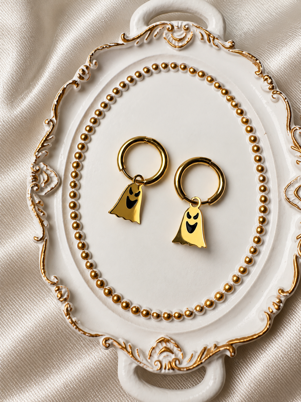 👻 18K Gold Plated Halloween Ghost Pendant Earrings