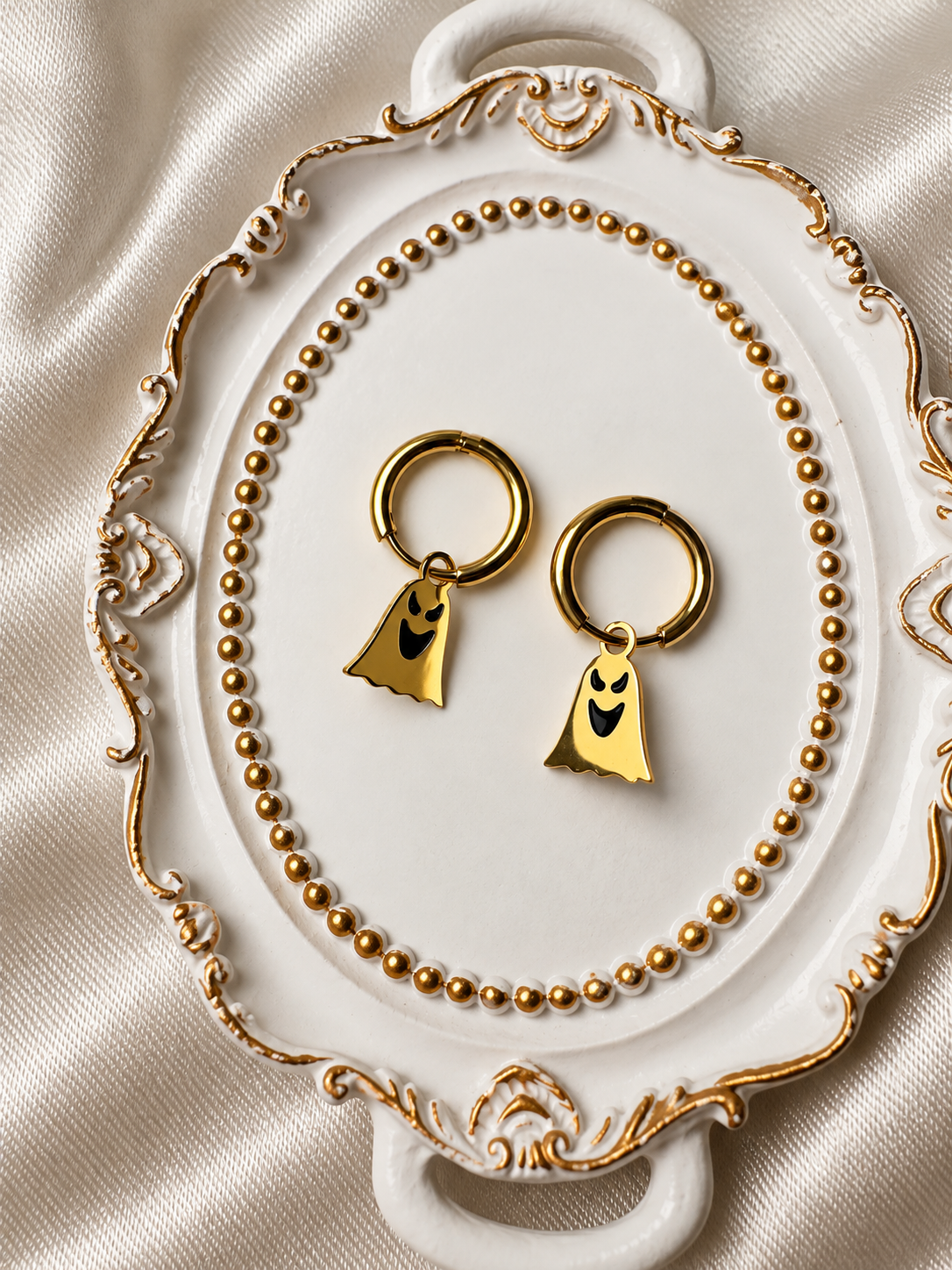 👻 18K Gold Plated Halloween Ghost Pendant Earrings