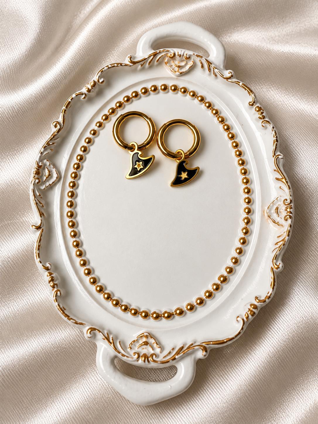 🖤✨ 18K Gold Plated Halloween Witch Hat Pendant Earrings