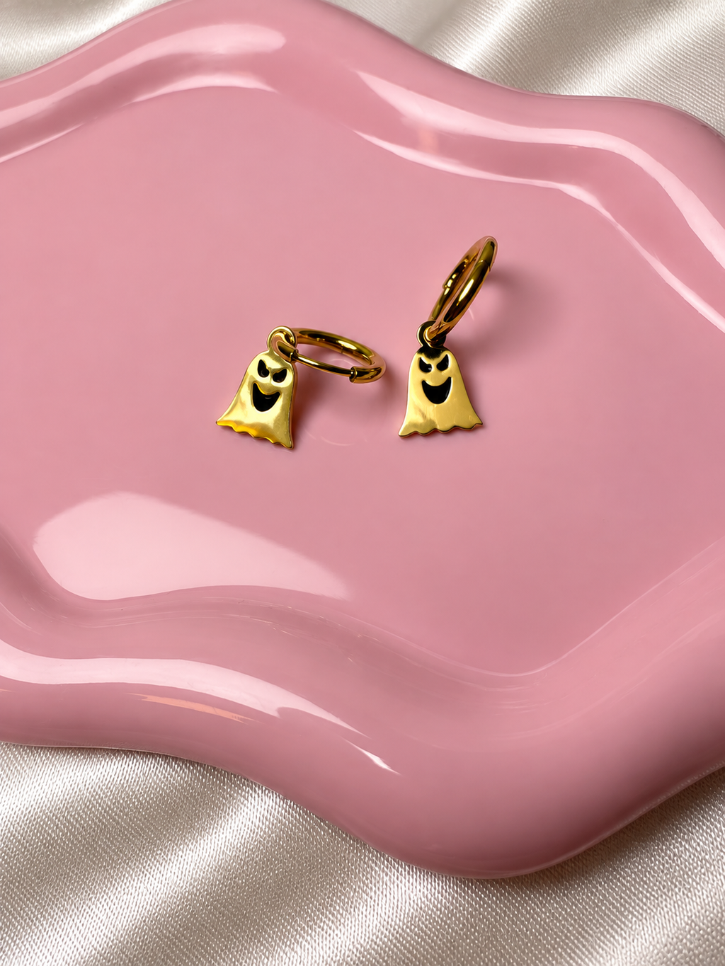 👻 18K Gold Plated Halloween Ghost Pendant Earrings