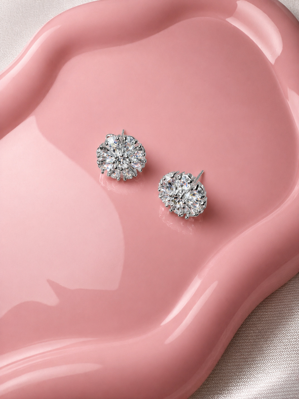 Celeste Bloom Silver-Plated Stud Earrings