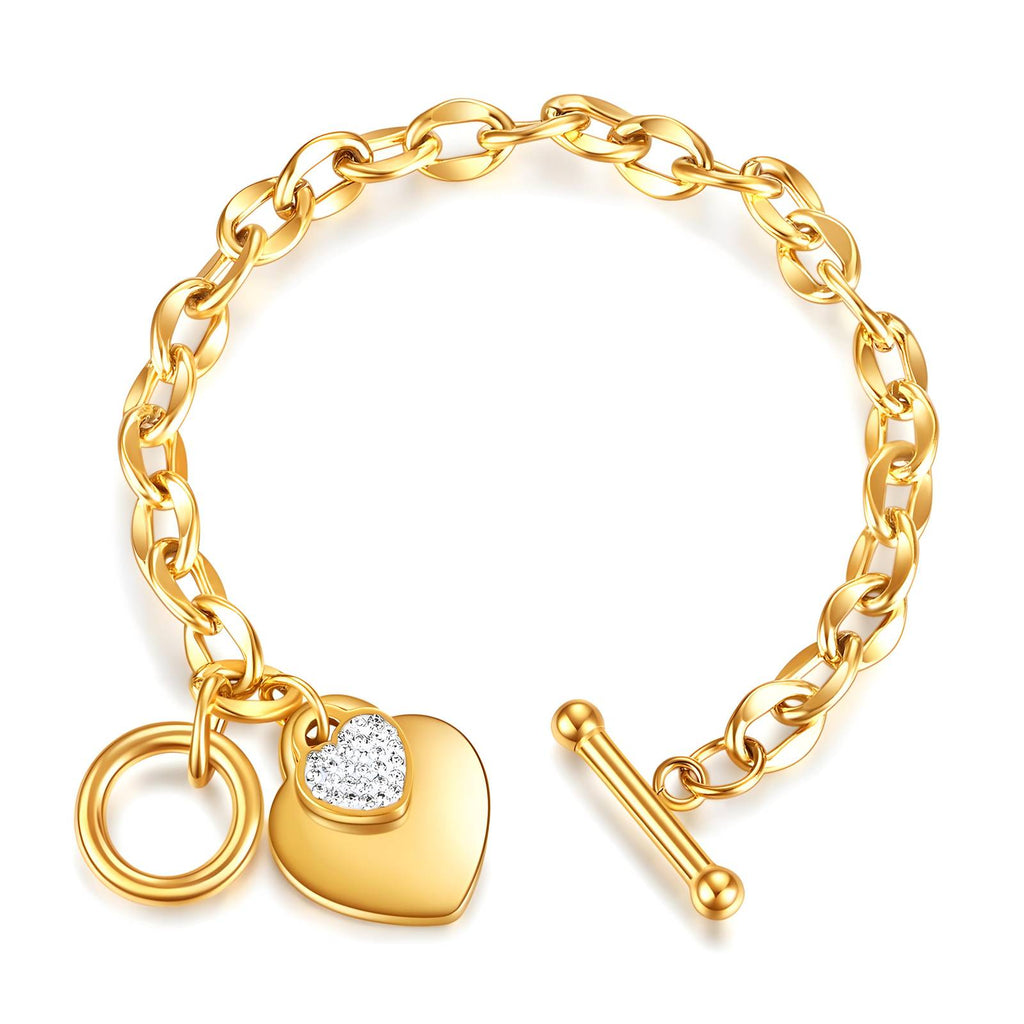Golden Heart Charm Bracelet