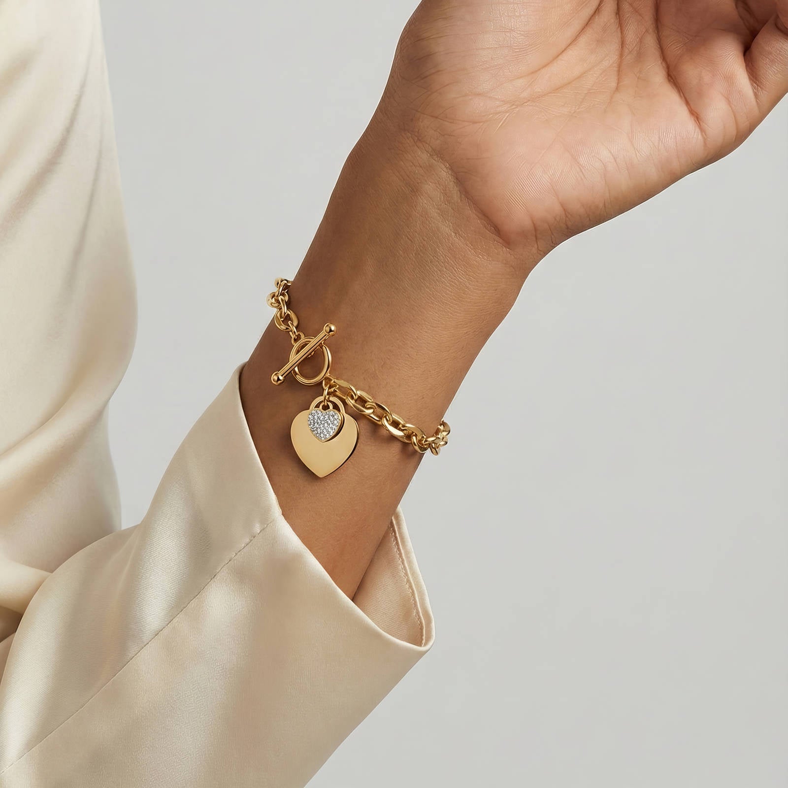 Golden Heart Charm Bracelet