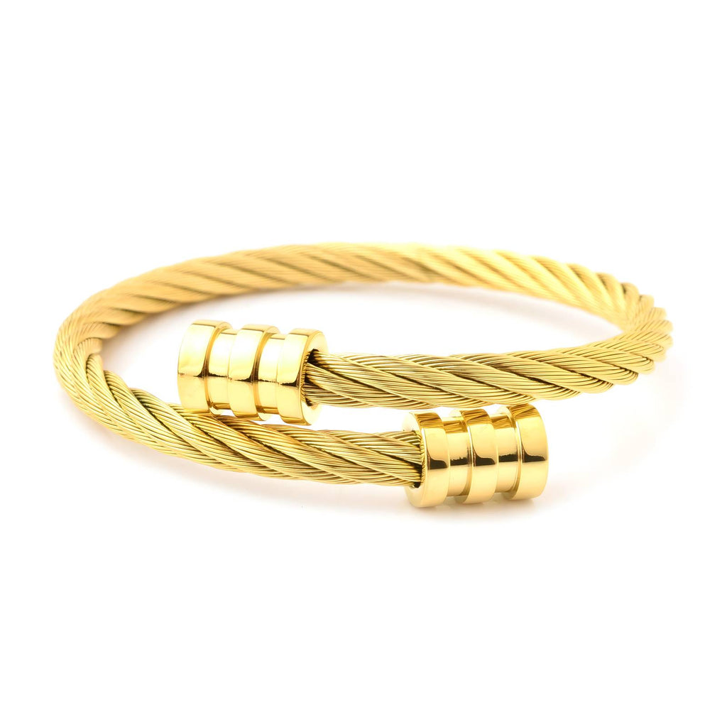 Golden Twist Cuff Bracelet