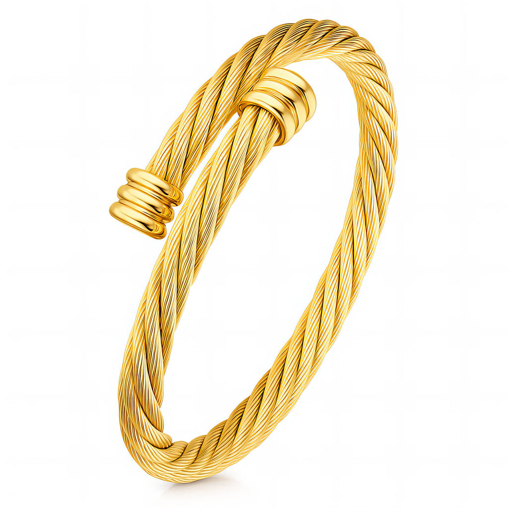 Golden Twist Cuff Bracelet