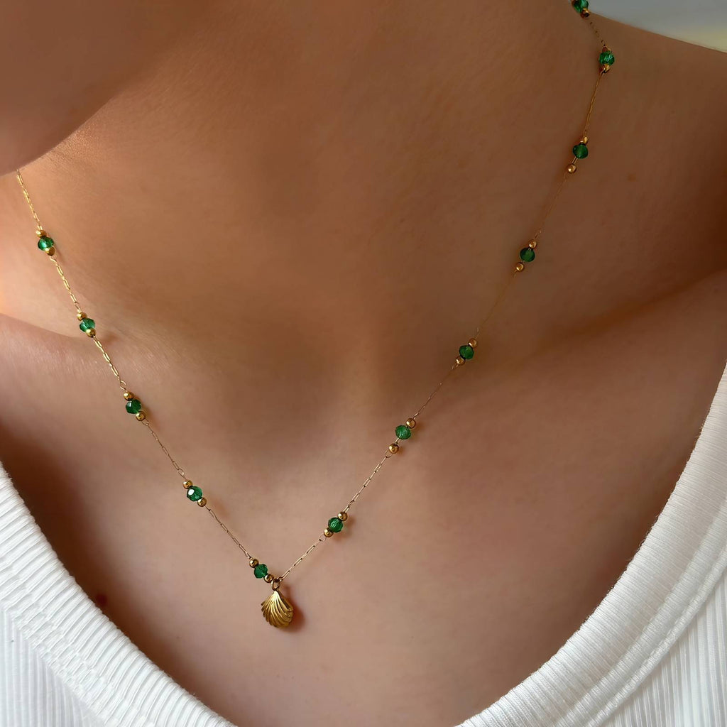 Emerald Seashell Necklace