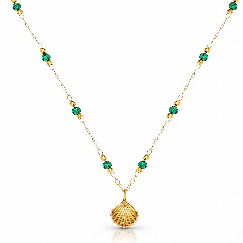 Emerald Seashell Necklace