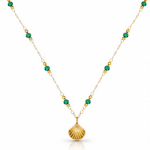 Emerald Seashell Necklace