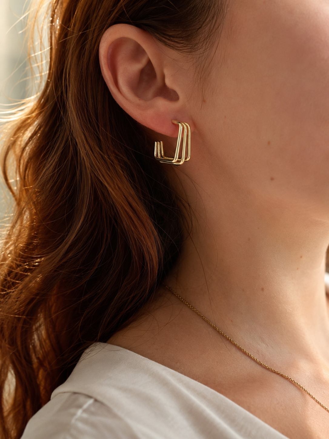 Golden Geometry Statement Earrings 18K