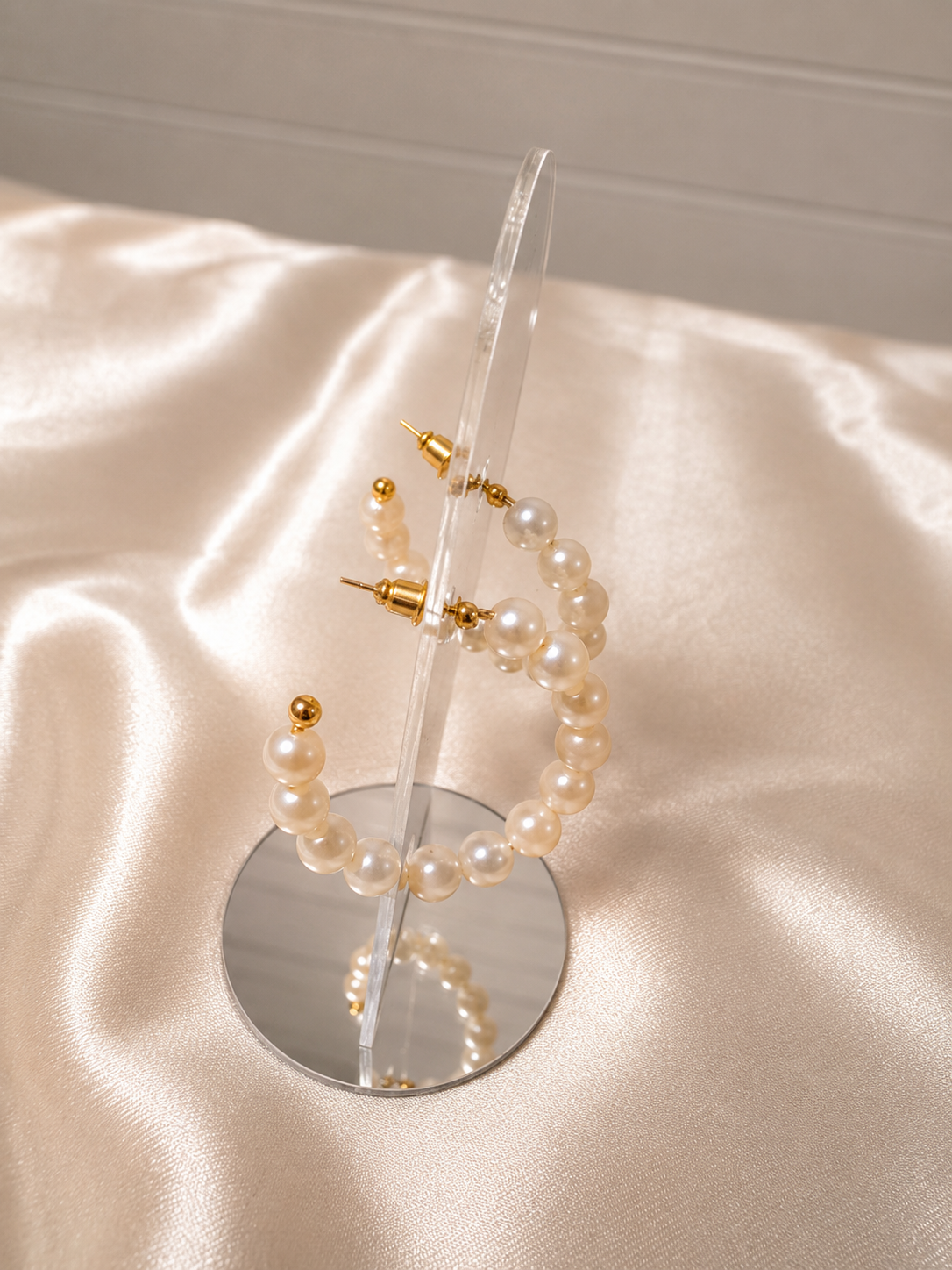 Camille Pearl Hoop Earrings