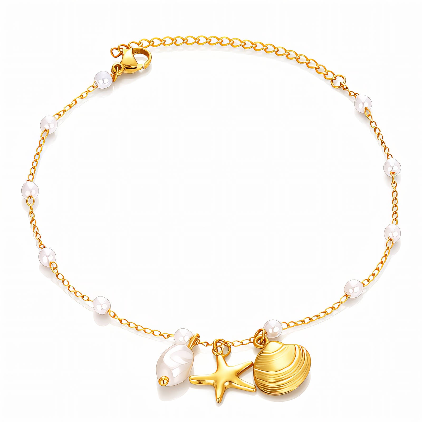 Ocean Pearl Charm Anklet