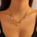 Golden Seashell Charm Necklace