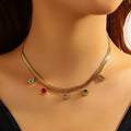 Rainbow Charm Statement Necklace