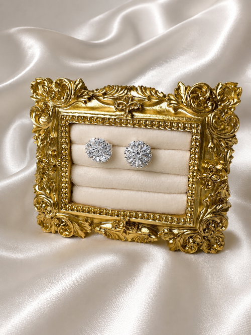Celeste Bloom Silver-Plated Stud Earrings