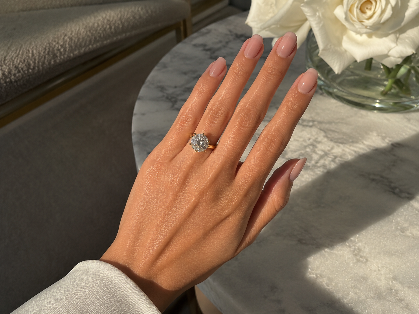 Aurora Crown Solitaire Ring – 18K Gold Plated