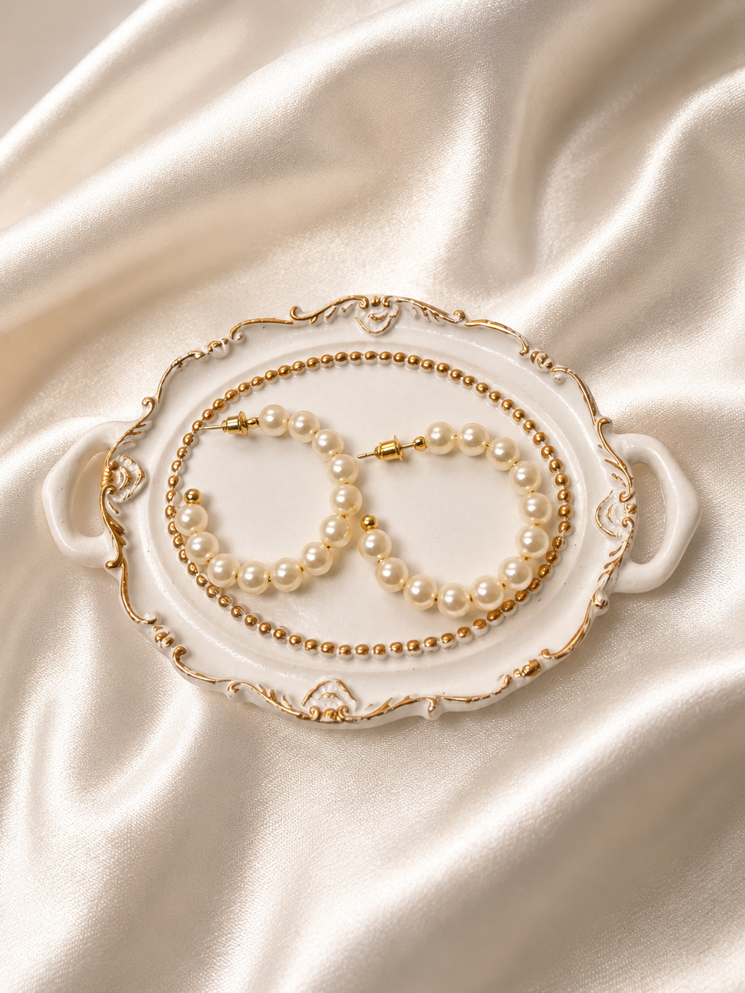 Camille Pearl Hoop Earrings