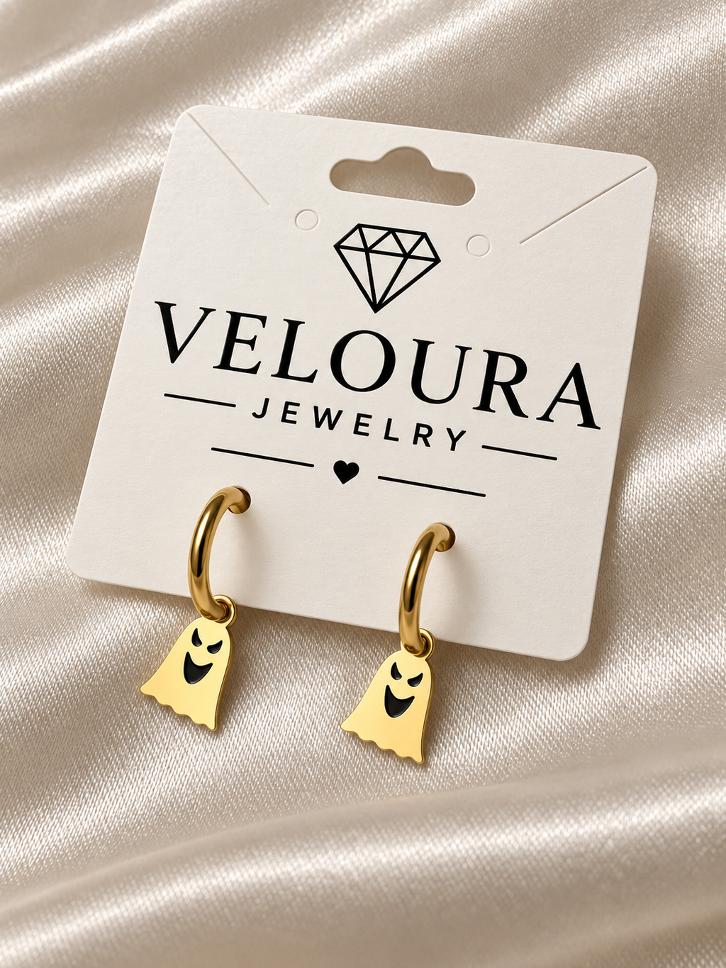 👻 18K Gold Plated Halloween Ghost Pendant Earrings