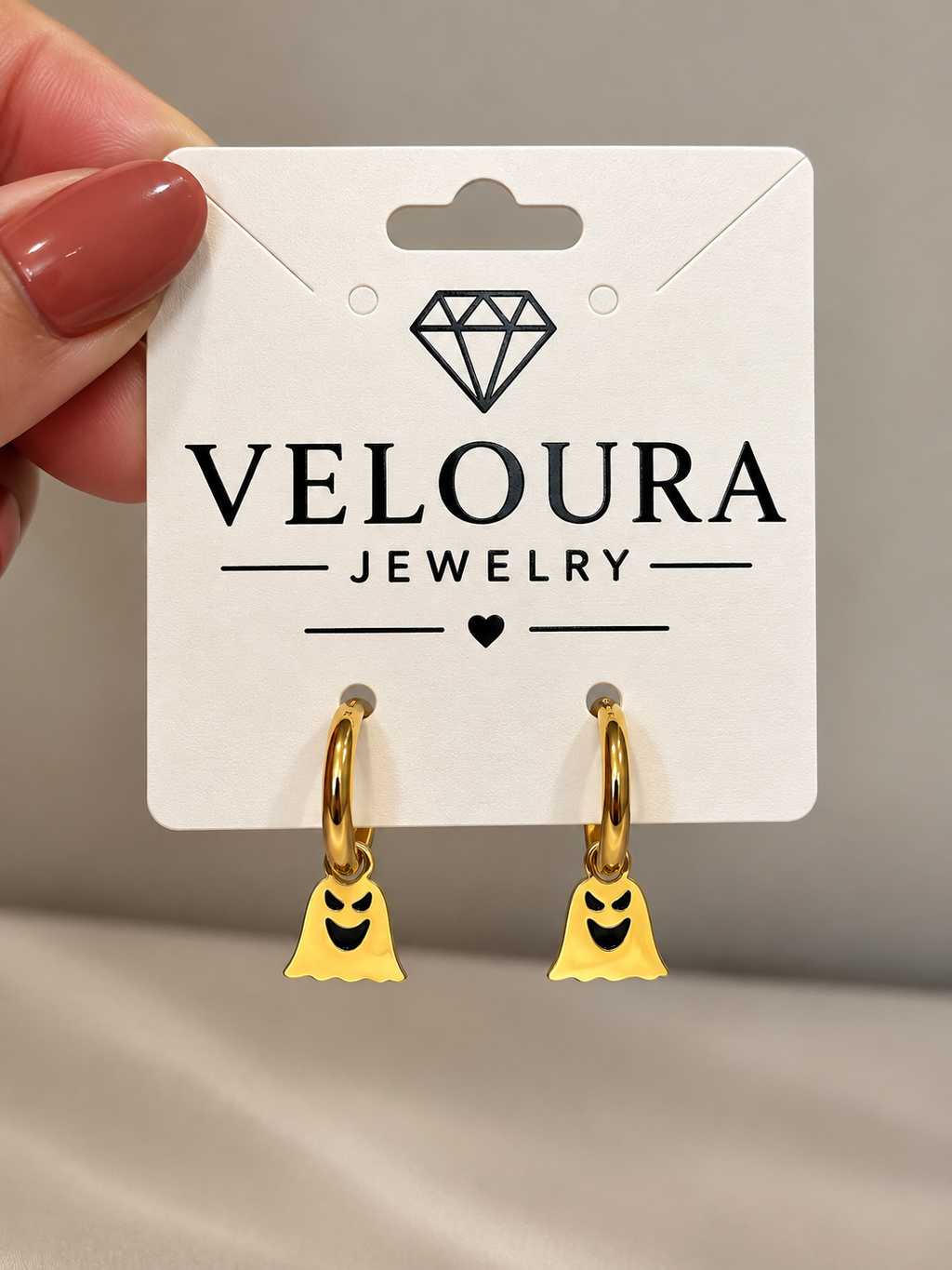 👻 18K Gold Plated Halloween Ghost Pendant Earrings