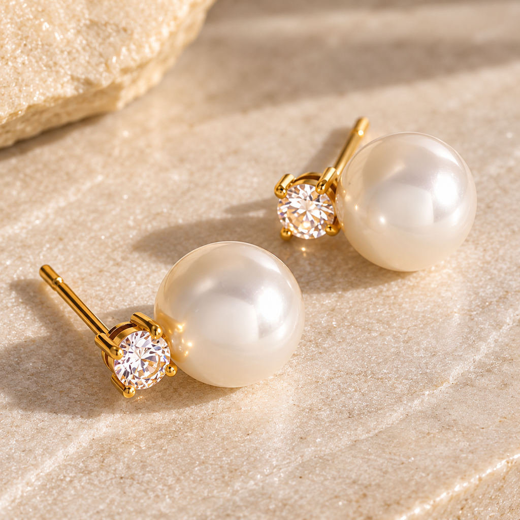 Veloura Pearl Glow Stud Earrings
